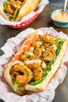  Shrimp Po' Boy – Ein furioses Zusammenspiel aus knusprigem Frittierglück und cremigem Remouladenzauber!